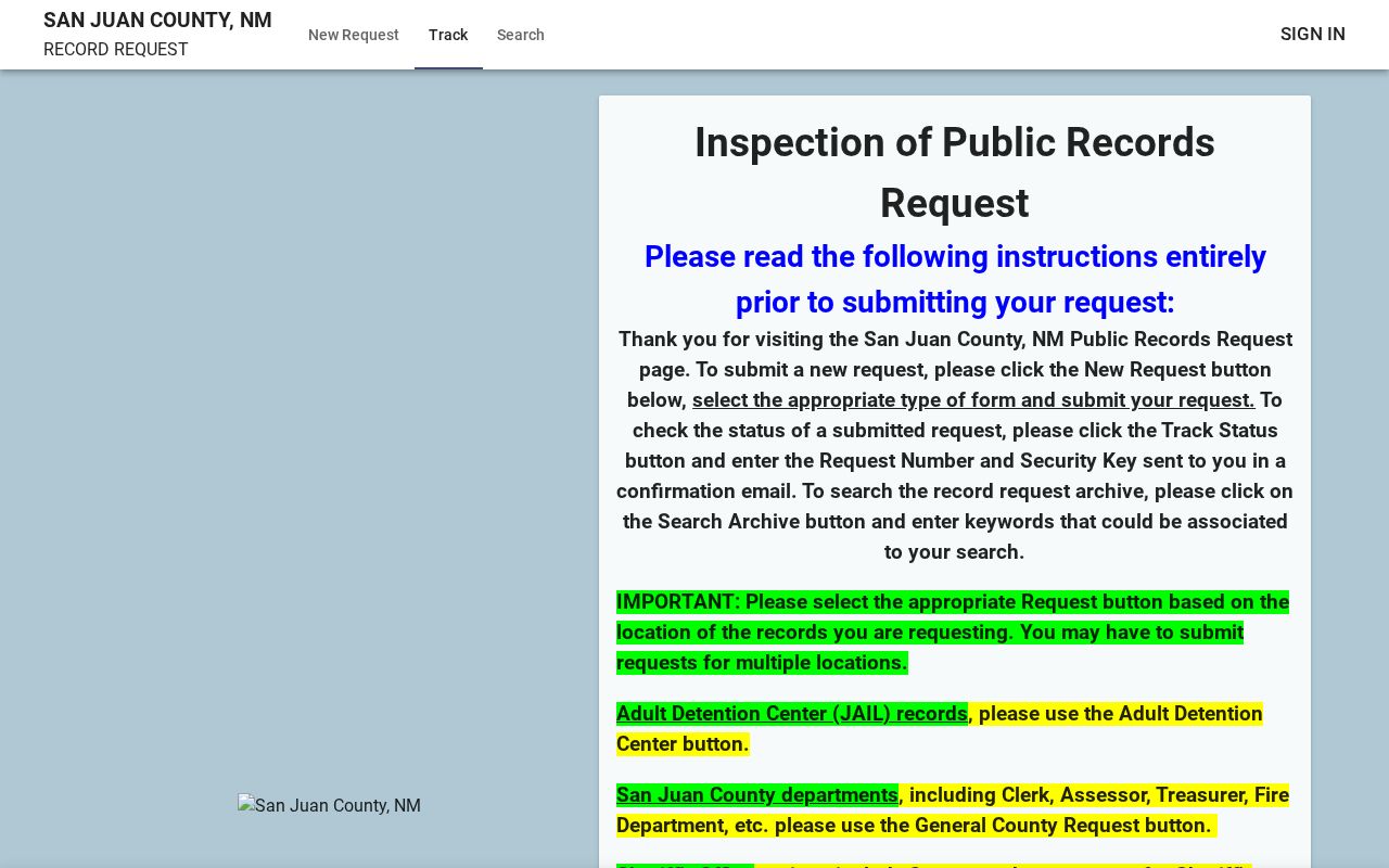 San Juan County warrant records public records request portal